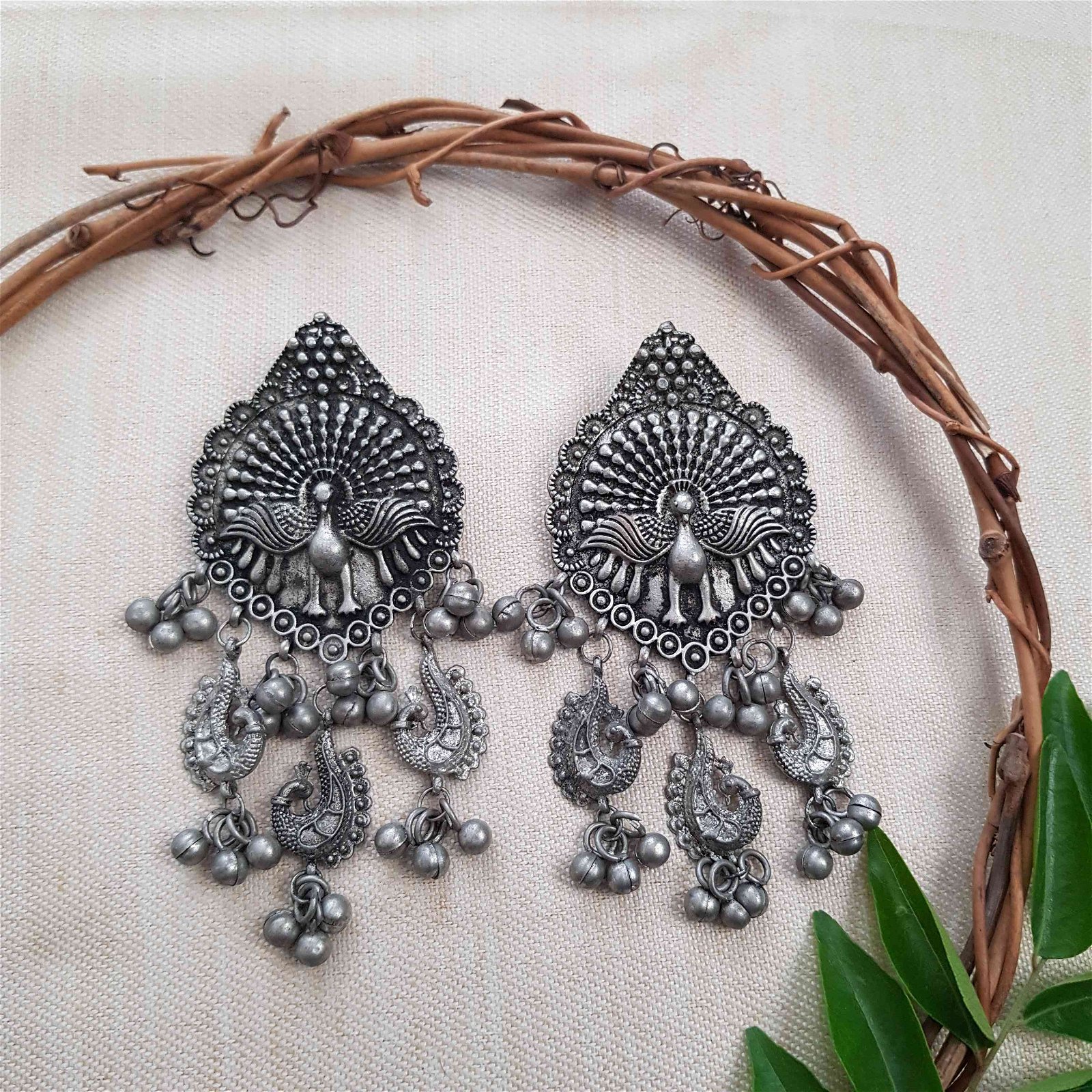 Oversized Peacock Earrings